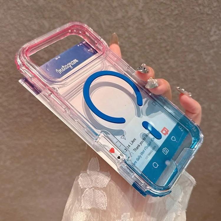 For iPhone Air Detachable Gradient Transparent Magnetic Phone Case