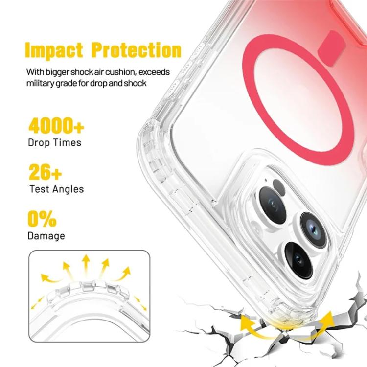 For iPhone 16 Pro Max Detachable Gradient Transparent Magnetic Phone Case