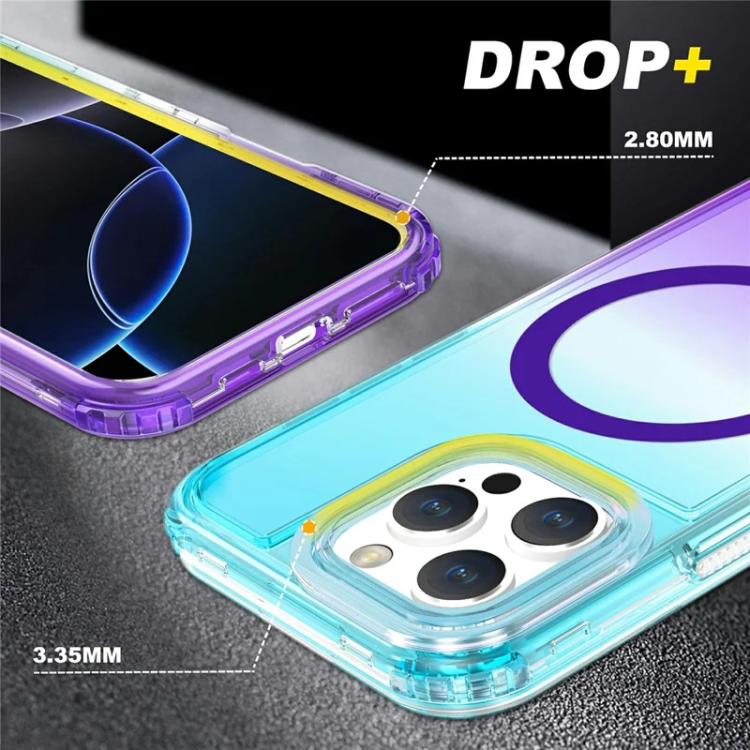 For iPhone 13 Pro Max Detachable Gradient Transparent Magnetic Phone Case