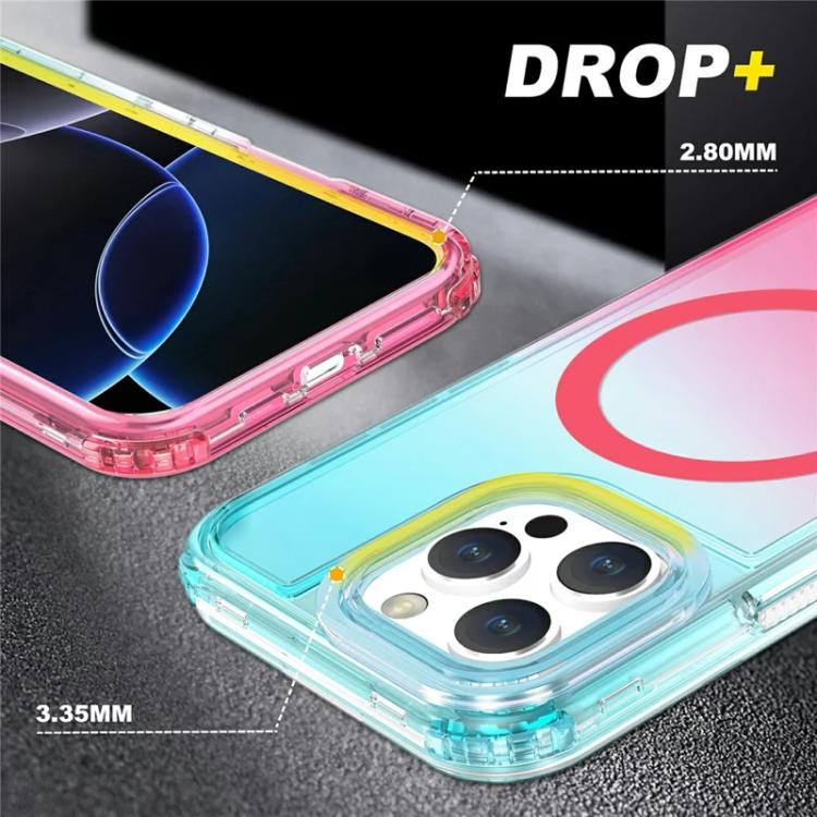 For iPhone 13 Pro Detachable Gradient Transparent Magnetic Phone Case