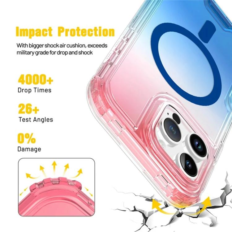 For iPhone 13 Pro Detachable Gradient Transparent Magnetic Phone Case
