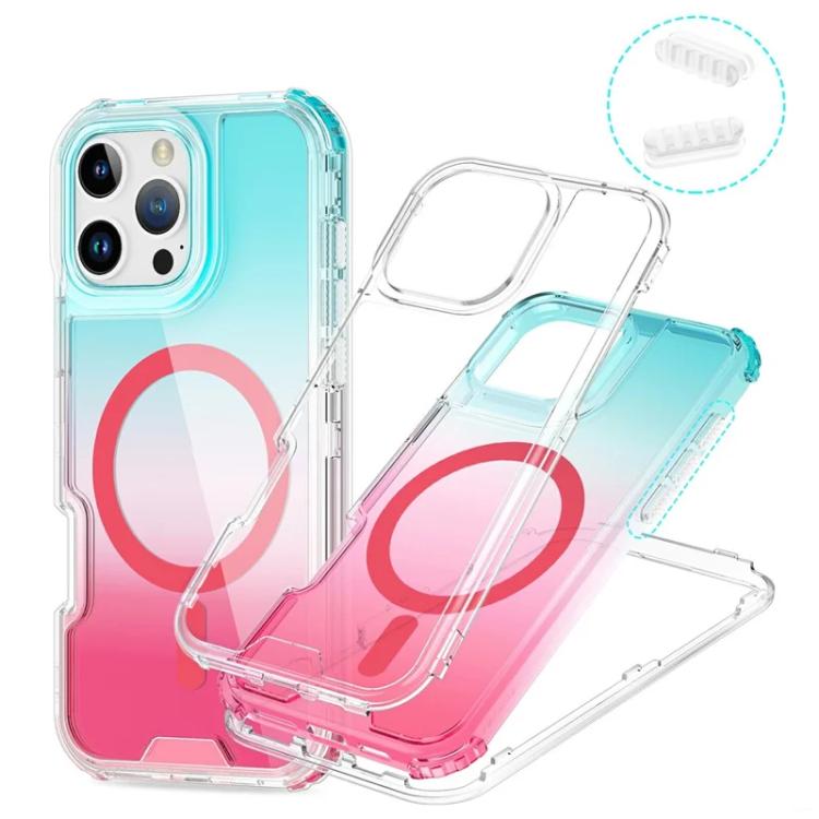 For iPhone 12 / 12 Pro Detachable Gradient Transparent Magnetic Phone Case