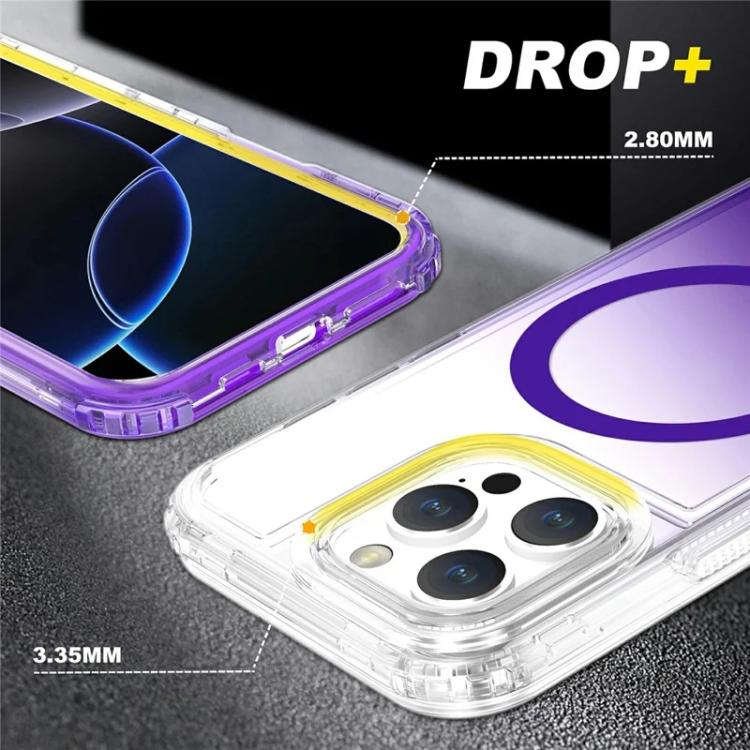 For iPhone 12 / 12 Pro Detachable Gradient Transparent Magnetic Phone Case