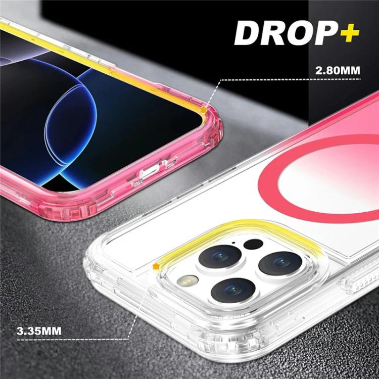 For iPhone 12 / 12 Pro Detachable Gradient Transparent Magnetic Phone Case