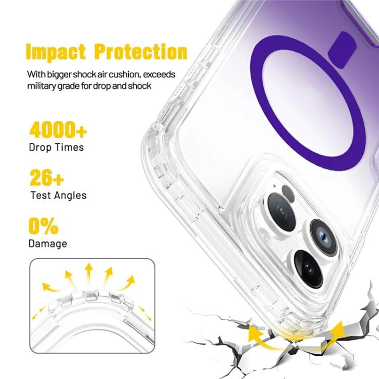 For iPhone 12 Pro Max Detachable Gradient Transparent Magnetic Phone Case