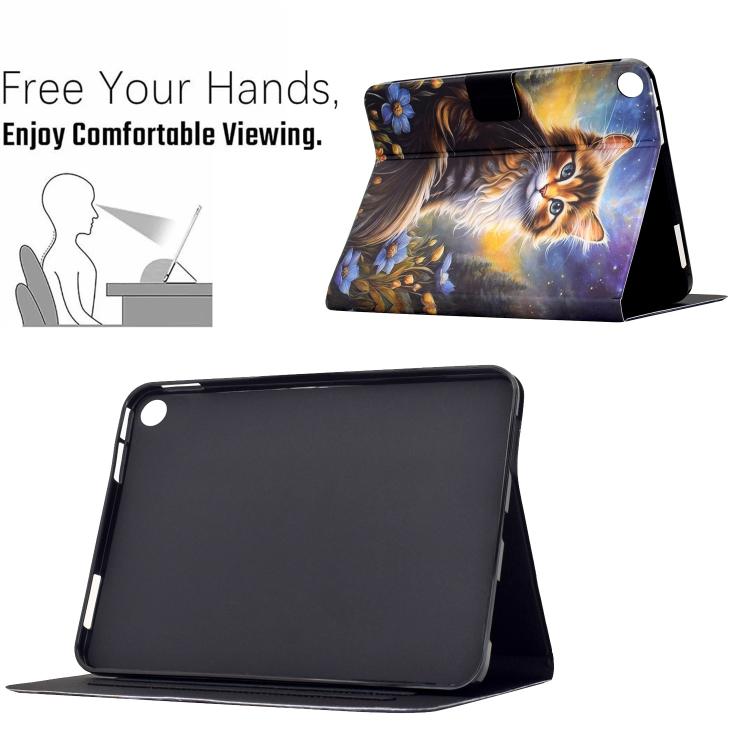 For Honor Pad 10 12.1 2025 Voltage Sewing Thread Painted Vegan Leather Smart Tablet Case