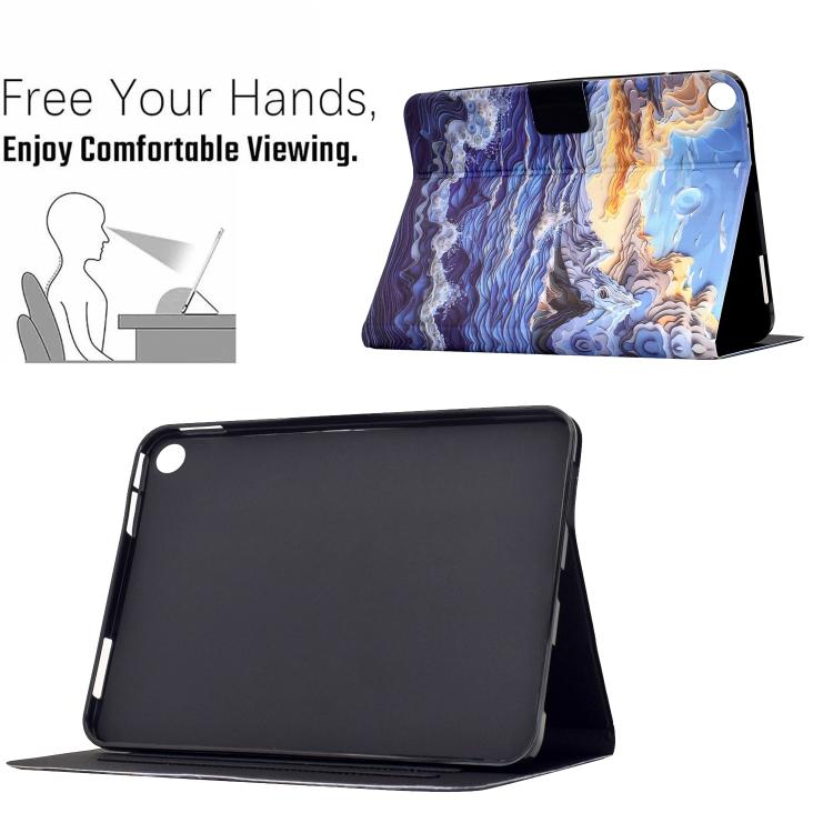For Honor Pad 10 12.1 2025 Voltage Sewing Thread Painted Vegan Leather Smart Tablet Case
