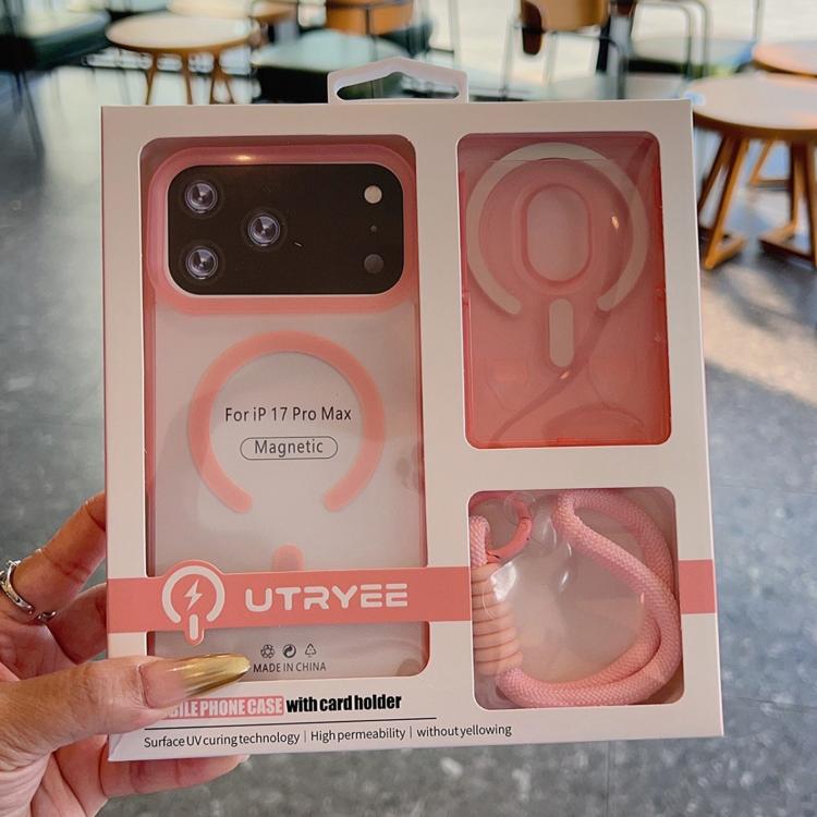 For iPhone 11 Pro Max Frosted Detachable Card Slot Holder Magnetic Phone Case with Wrist Strap
