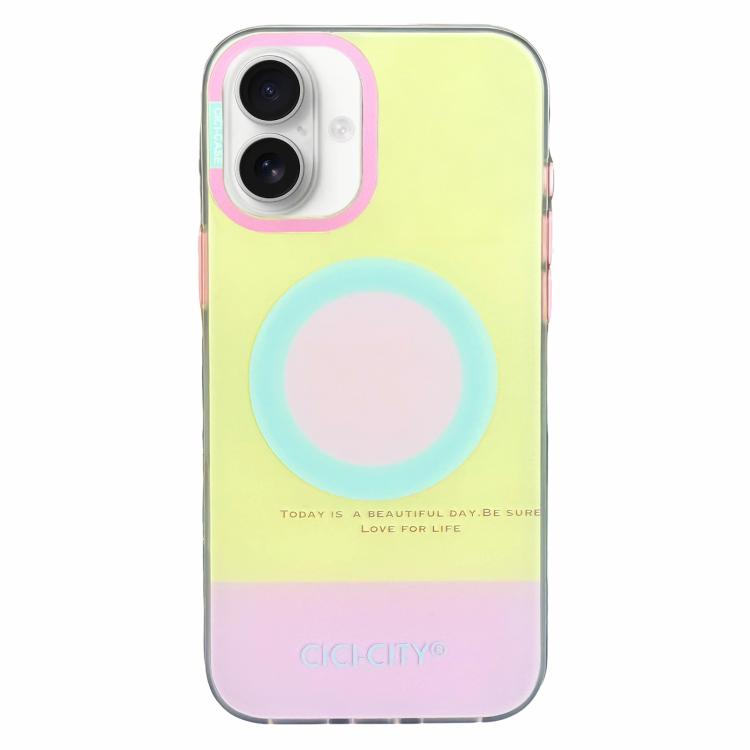 For iPhone 16 CICI-CITY CH-57 Contrast Color Magnetic Skin-Feel Phone Case