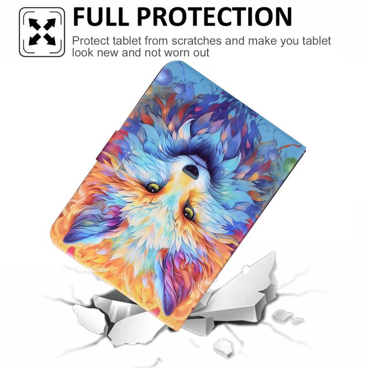 For Samsung Galaxy Tab A11 / A9 Voltage Sewing Thread Painted Vegan Leather Tablet Case