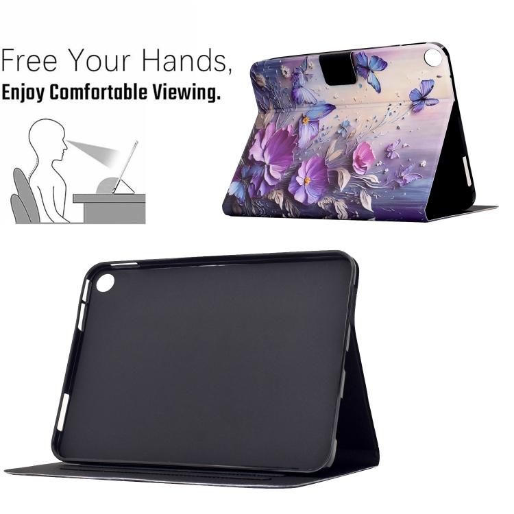 For Samsung Galaxy Tab A11 / A9 Voltage Sewing Thread Painted Vegan Leather Tablet Case