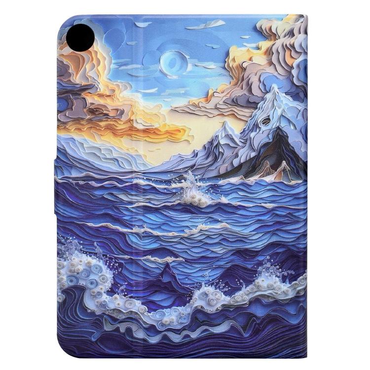 For Samsung Galaxy Tab A11 / A9 Voltage Sewing Thread Painted Vegan Leather Tablet Case