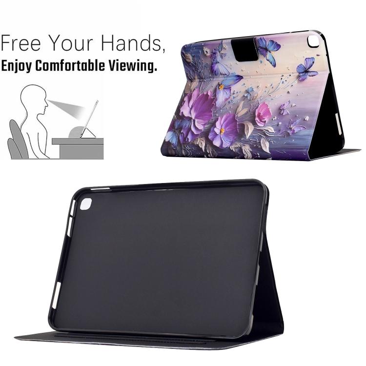 For Samsung Galaxy Tab A 10.1 2019 / T510 Voltage Sewing Thread Painted Vegan Leather Tablet Case