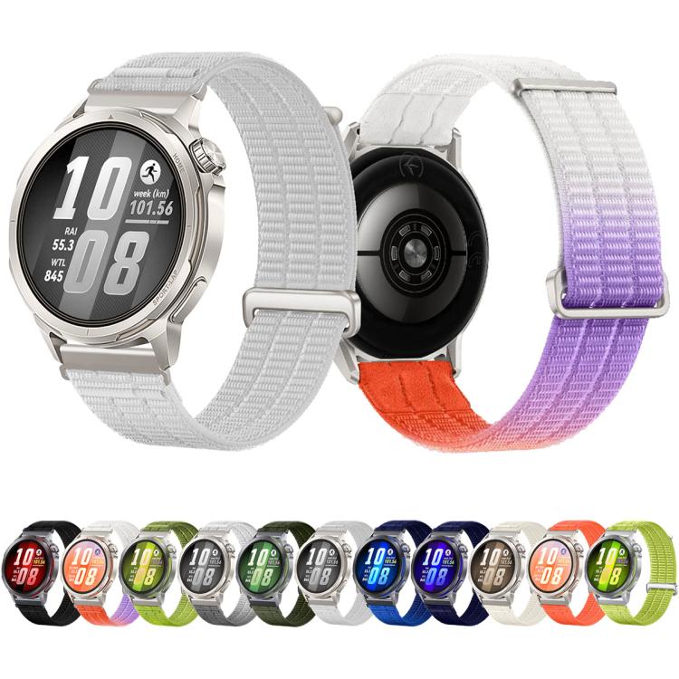 22mm Double-Link Cloud Feel Breathable Nylon Loop Metal Connectors Watch Band