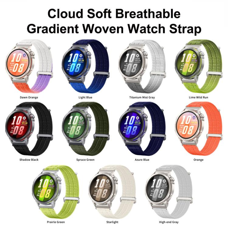 22mm Double-Link Cloud Feel Breathable Nylon Loop Metal Connectors Watch Band
