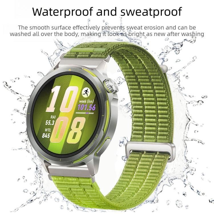 22mm Double-Link Cloud Feel Breathable Nylon Loop Metal Connectors Watch Band