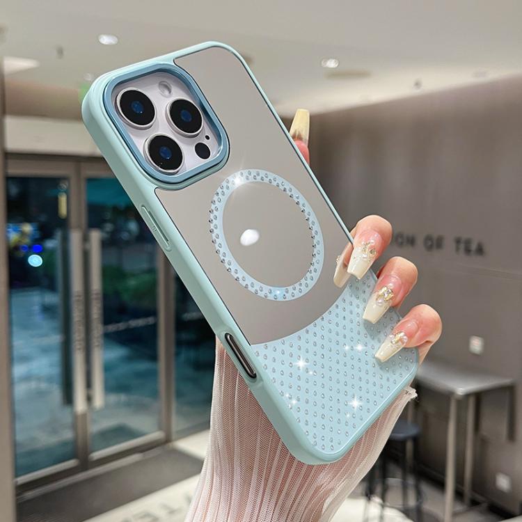 For iPhone 11 Crystal Mirror Surface Rhinestone Magnetic Phone Case