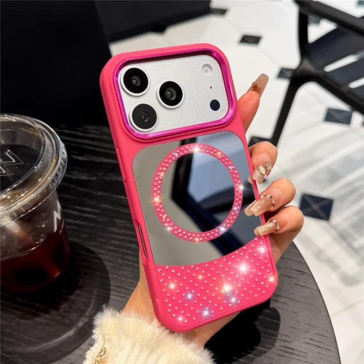For iPhone Air Crystal Mirror Surface Rhinestone Magnetic Phone Case