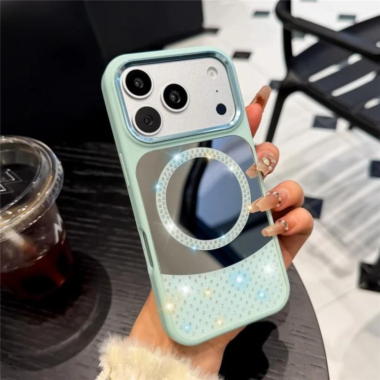 For iPhone Air Crystal Mirror Surface Rhinestone Magnetic Phone Case