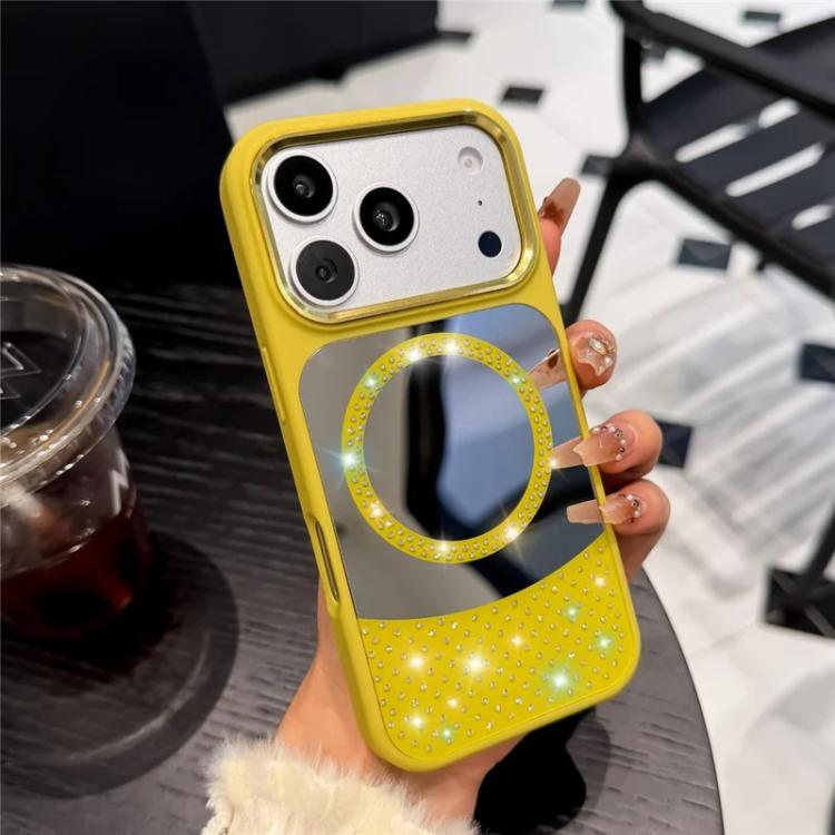 For iPhone Air Crystal Mirror Surface Rhinestone Magnetic Phone Case