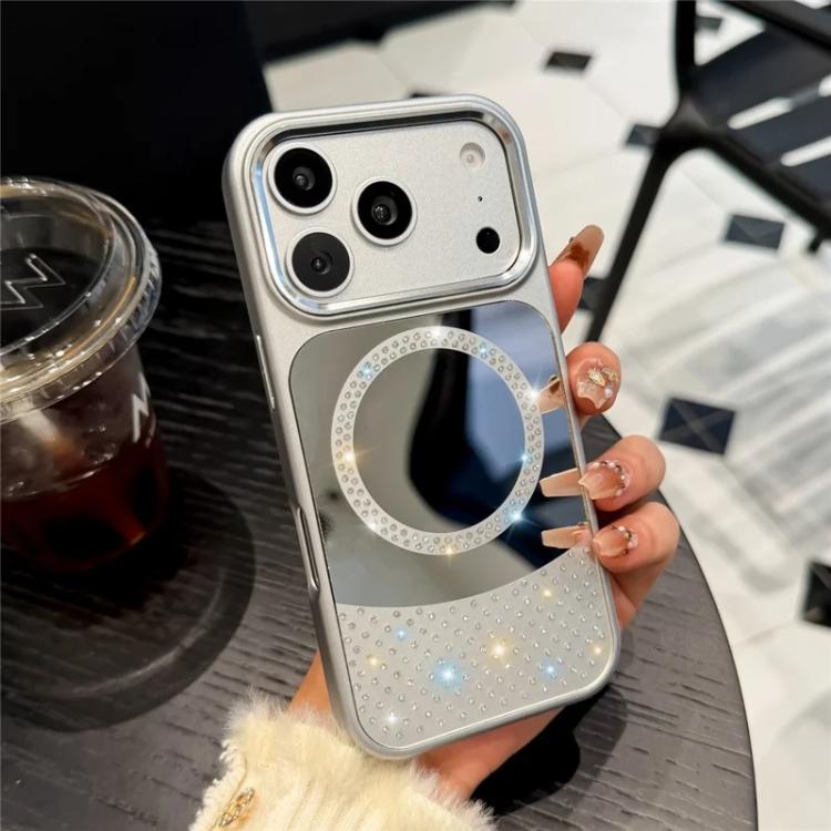 For iPhone Air Crystal Mirror Surface Rhinestone Magnetic Phone Case