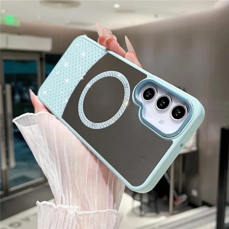For Samsung Galaxy A25 5G Crystal Mirror Surface Rhinestone Magnetic Phone Case