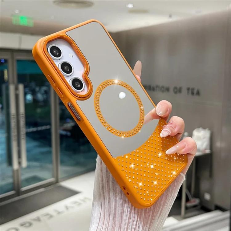 For Samsung Galaxy S23+ 5G Crystal Mirror Surface Rhinestone Magnetic Phone Case