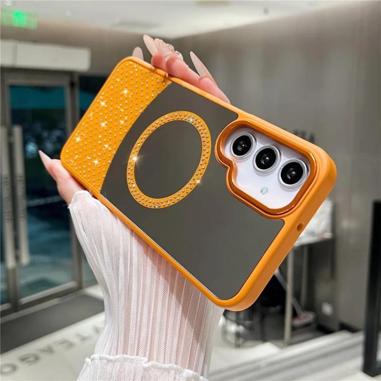 For Samsung Galaxy S23+ 5G Crystal Mirror Surface Rhinestone Magnetic Phone Case