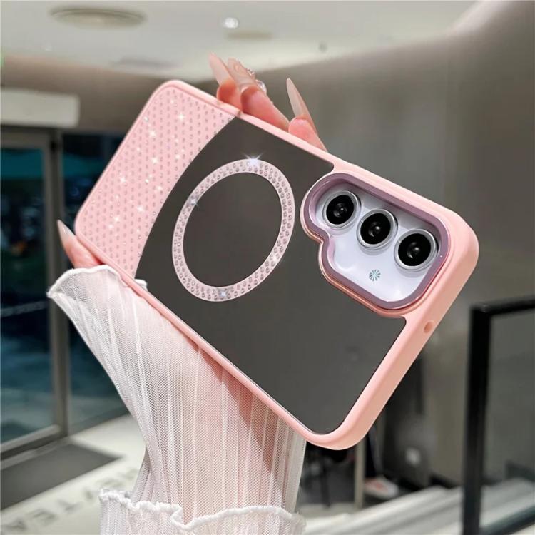 For Samsung Galaxy S23+ 5G Crystal Mirror Surface Rhinestone Magnetic Phone Case