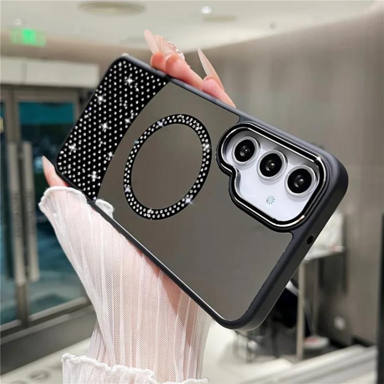 For Samsung Galaxy S23+ 5G Crystal Mirror Surface Rhinestone Magnetic Phone Case