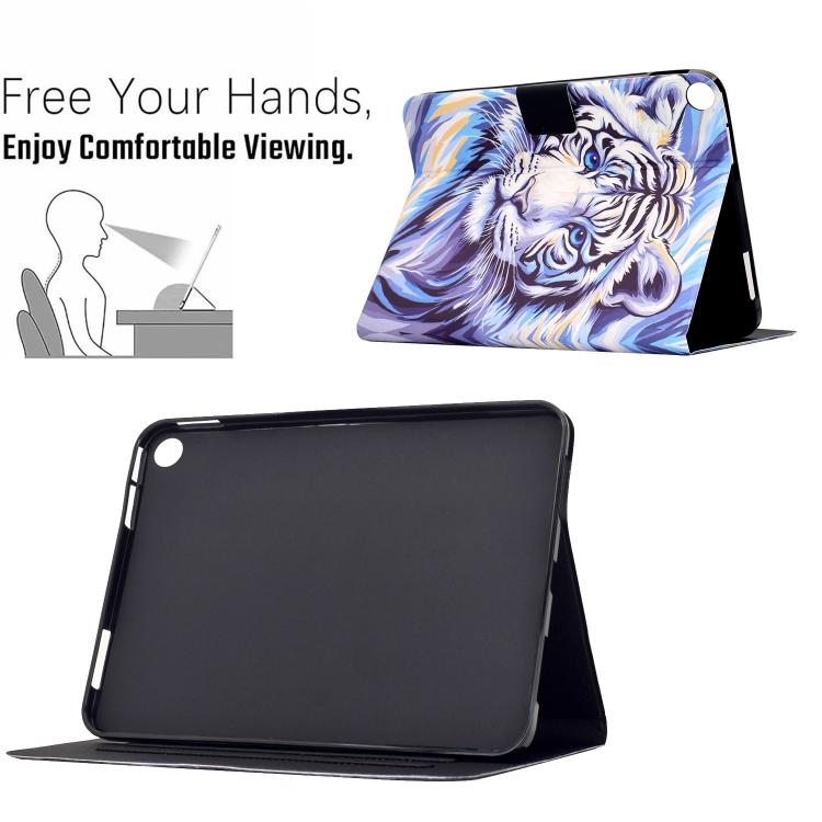 For Samsung Galaxy Tab A11+ / A9+ Voltage Sewing Thread Painted Vegan Leather Smart Tablet Case