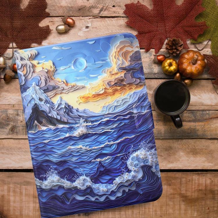 For Samsung Galaxy Tab A11+ / A9+ Voltage Sewing Thread Painted Vegan Leather Smart Tablet Case