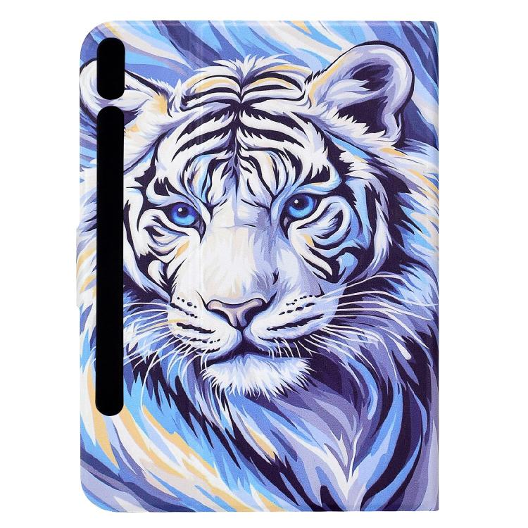 For Samsung Galaxy Tab S10 FE+ Voltage Sewing Thread Painted Vegan Leather Smart Tablet Case