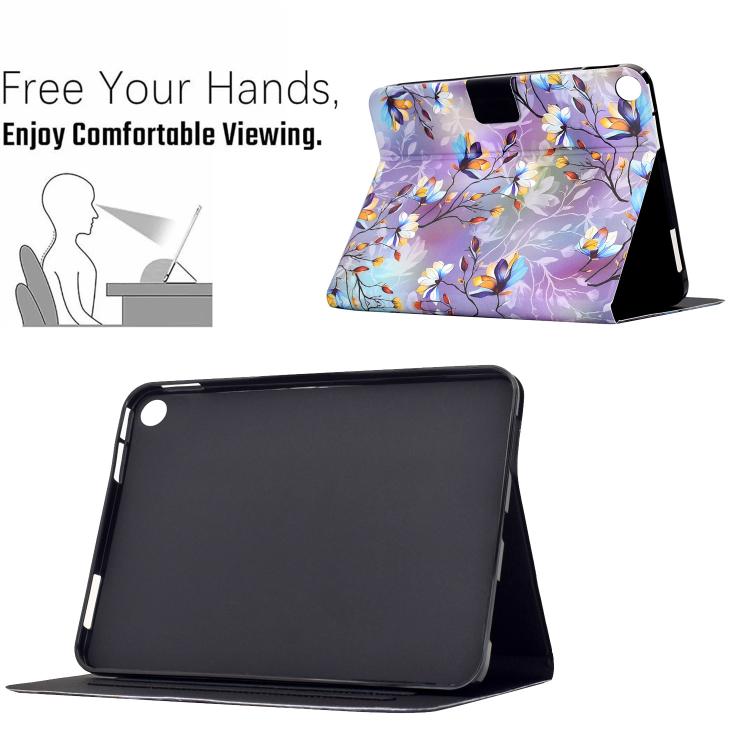 For Samsung Galaxy Tab A8 / X200 Voltage Sewing Thread Painted Vegan Leather Smart Tablet Case