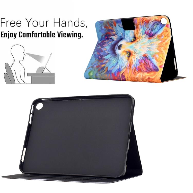 For Samsung Galaxy Tab A8 / X200 Voltage Sewing Thread Painted Vegan Leather Smart Tablet Case