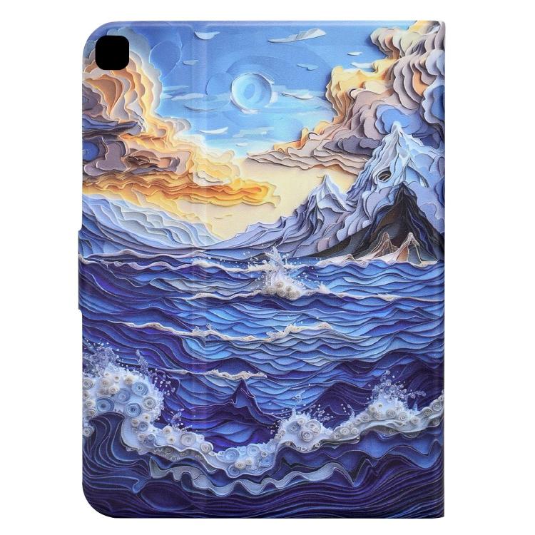 For Samsung Galaxy Tab S6 Lite 2024 / 2022 Voltage Sewing Thread Painted Vegan Leather Smart Tablet Case