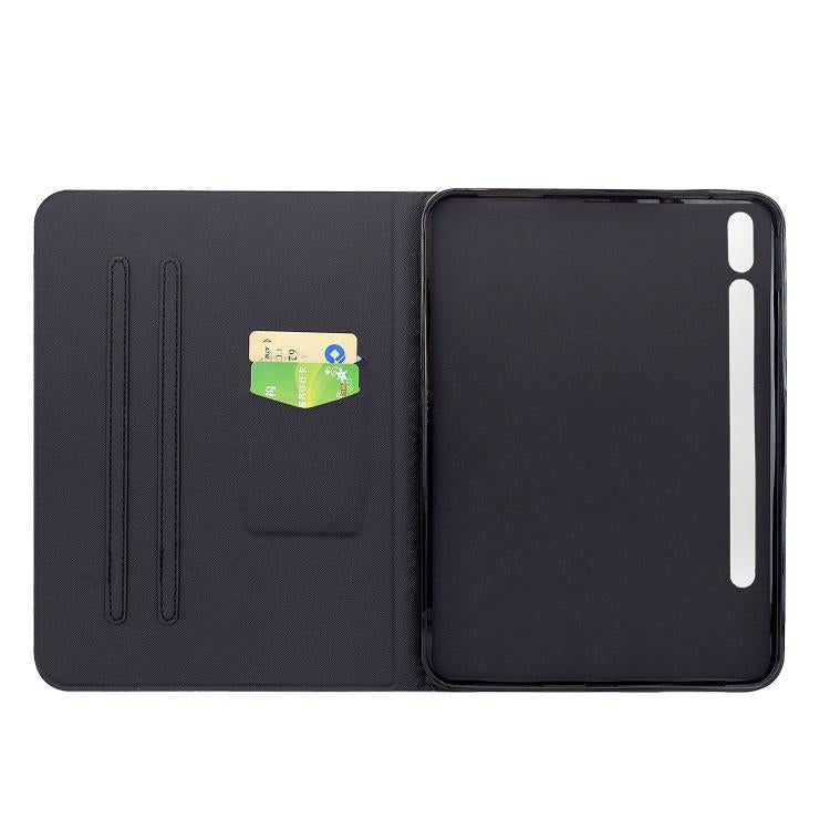 For Samsung Galaxy Tab S10 FE / S9 / S9 FE Voltage Sewing Thread Painted Vegan Leather Smart Tablet Case
