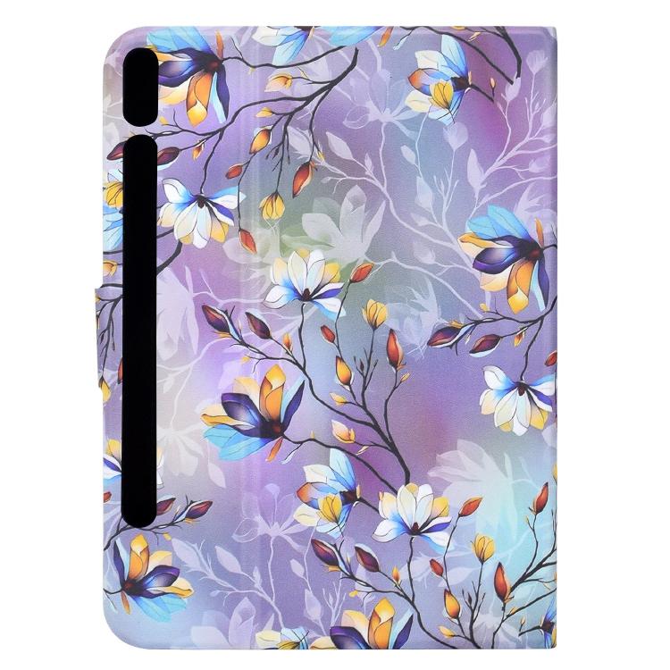 For Samsung Galaxy Tab S10 FE / S9 / S9 FE Voltage Sewing Thread Painted Vegan Leather Smart Tablet Case