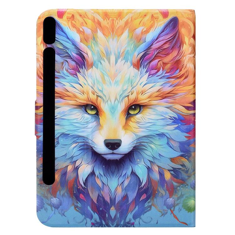 For Samsung Galaxy Tab S10 FE / S9 / S9 FE Voltage Sewing Thread Painted Vegan Leather Smart Tablet Case