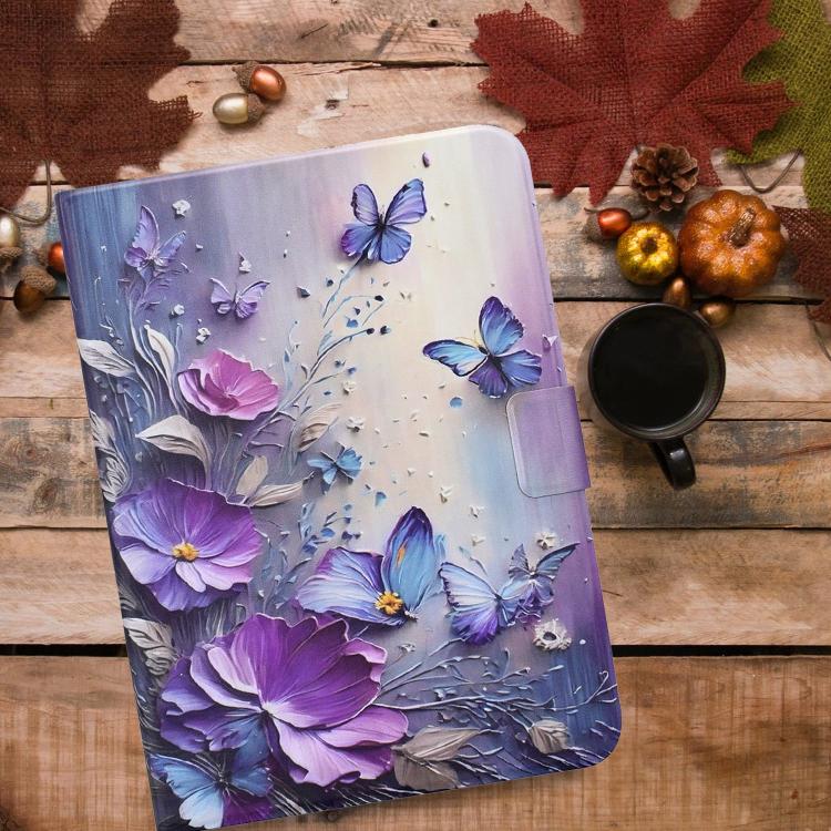 For Samsung Galaxy Tab S10 FE / S9 / S9 FE Voltage Sewing Thread Painted Vegan Leather Smart Tablet Case