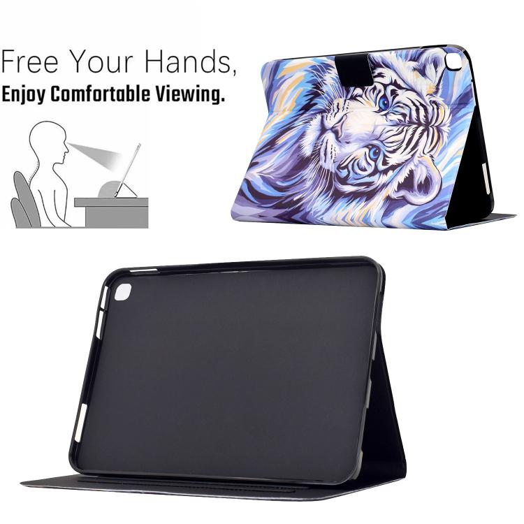 For Samsung Galaxy Tab S5e / T720 Voltage Sewing Thread Painted Vegan Leather Smart Tablet Case
