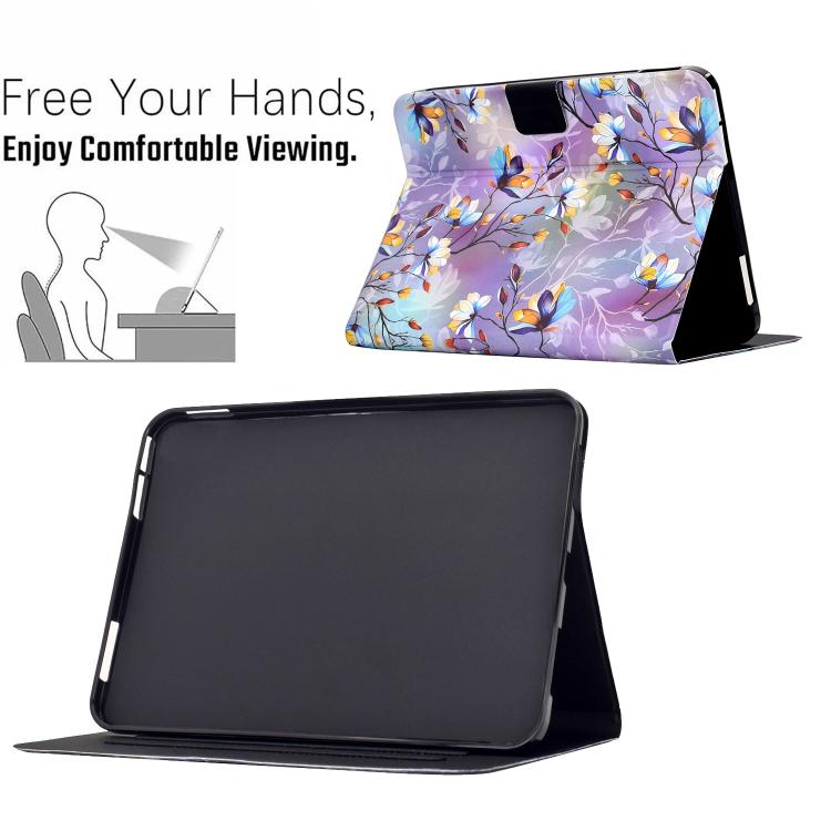 For Amazon Kindle Fire 11th 2024 / 2022 Voltage Sewing Thread Painted Vegan Leather Smart Tablet Case