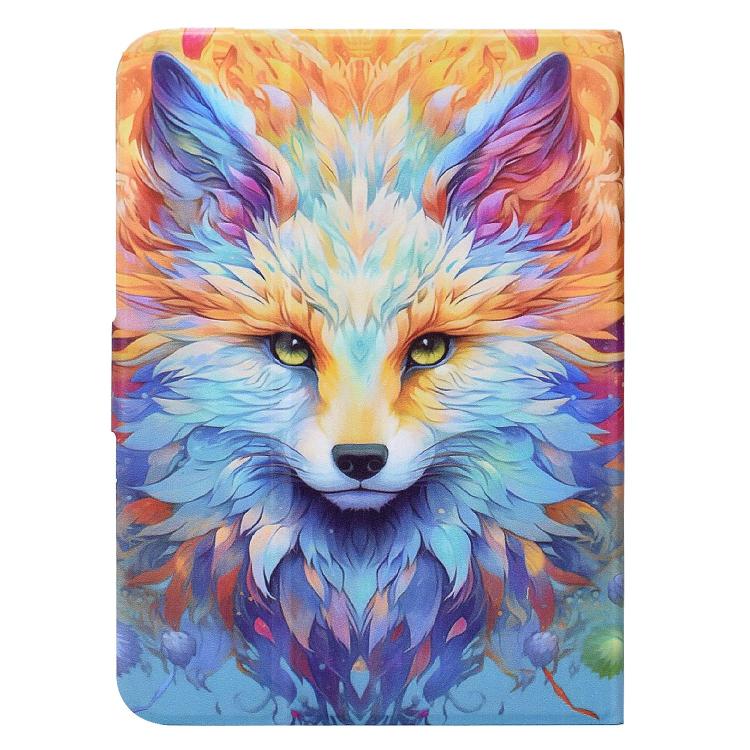 For Amazon Kindle Fire 11th 2024 / 2022 Voltage Sewing Thread Painted Vegan Leather Smart Tablet Case