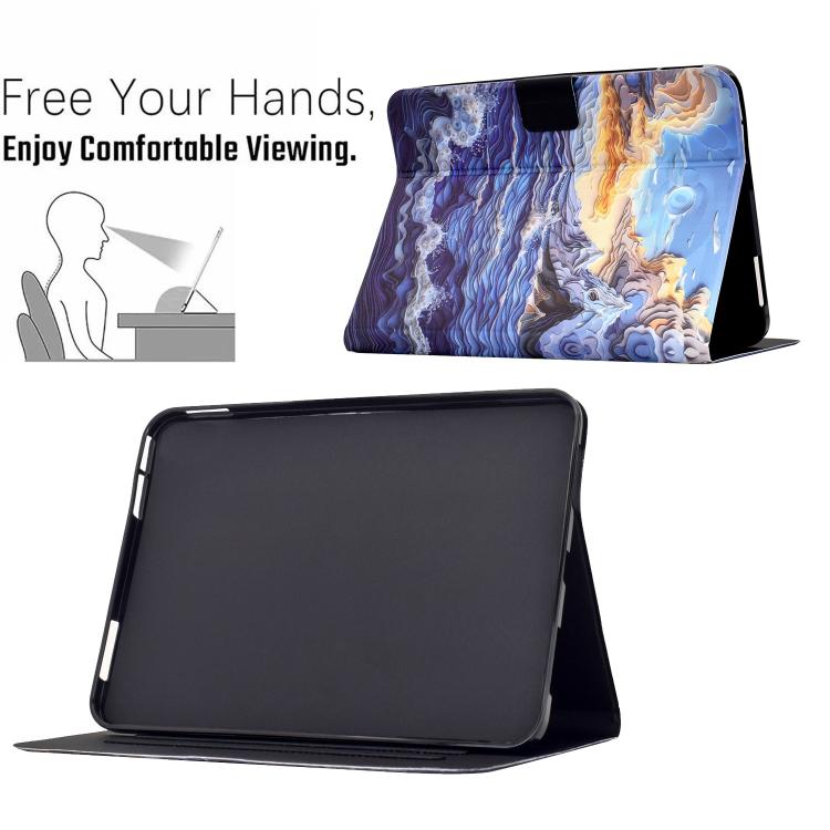 For Amazon Kindle Paperwhite 6 / 12th 2024 Voltage Sewing Thread Painted Vegan Leather Smart Tablet Case