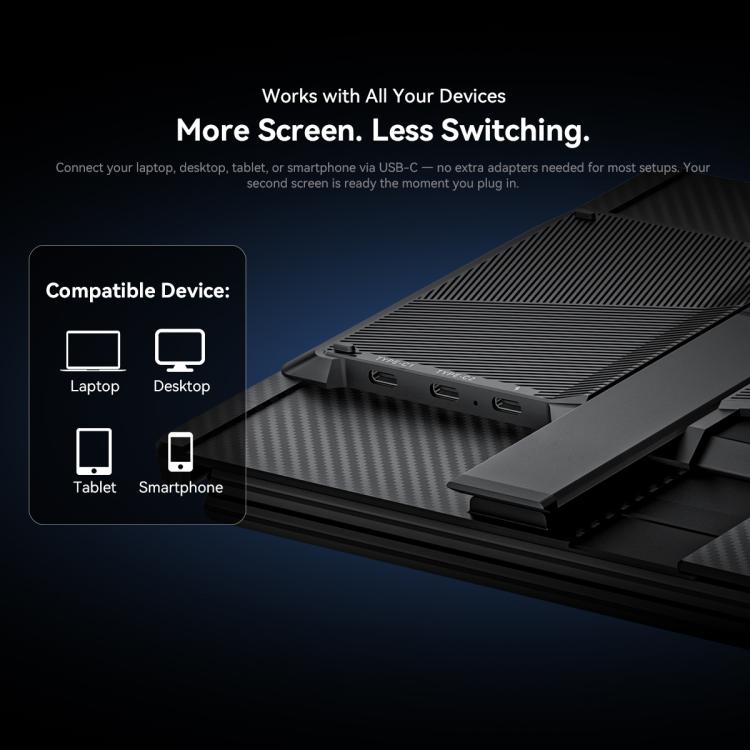 [HK Warehouse] Blackview DCM5 14 inch Dual Monitor Portable Laptop Screen Extender with Speaker - Black