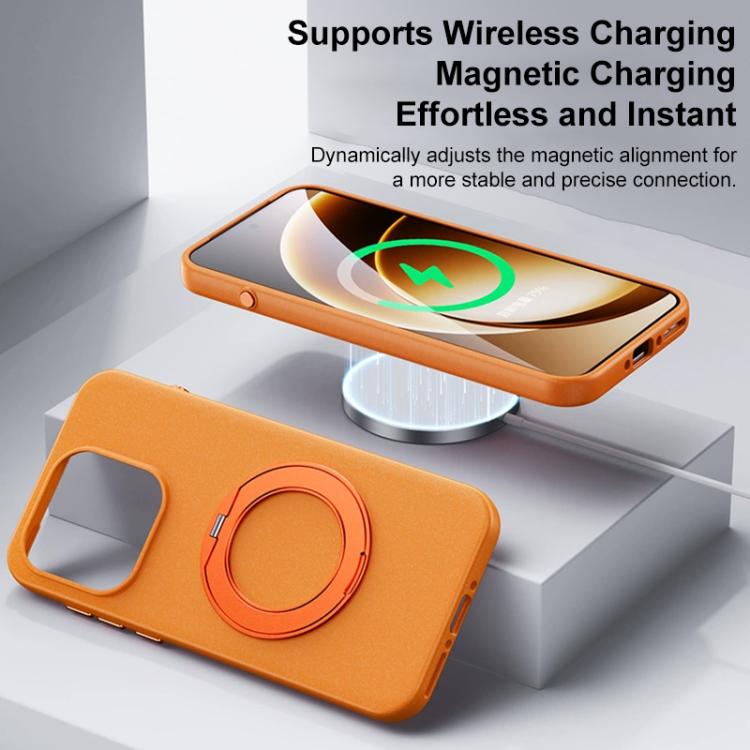 For OnePlus 15T Boundless Series Rock Sand Magnetic Phone Case with 360 Degree Rotating Alloy Stand