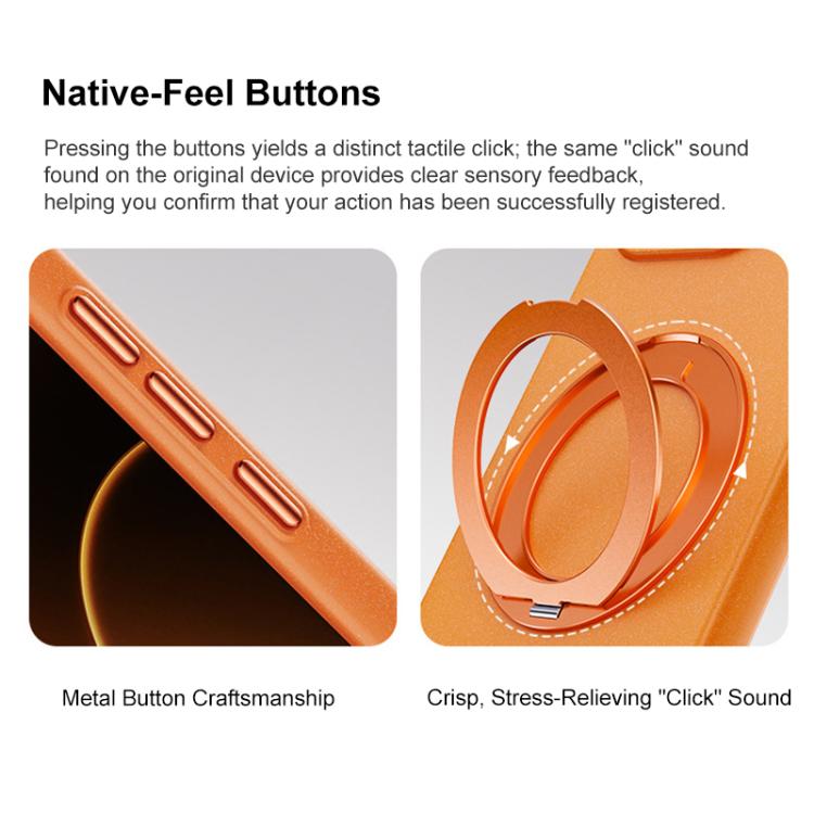 For OnePlus 15 Boundless Series Rock Sand Magnetic Phone Case with 360 Degree Rotating Alloy Stand