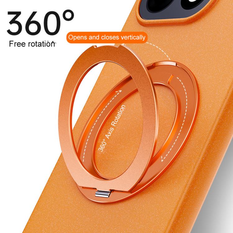 For OnePlus 15 Boundless Series Rock Sand Magnetic Phone Case with 360 Degree Rotating Alloy Stand