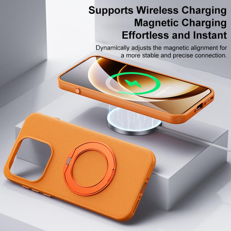For OnePlus 15 Boundless Series Rock Sand Magnetic Phone Case with 360 Degree Rotating Alloy Stand