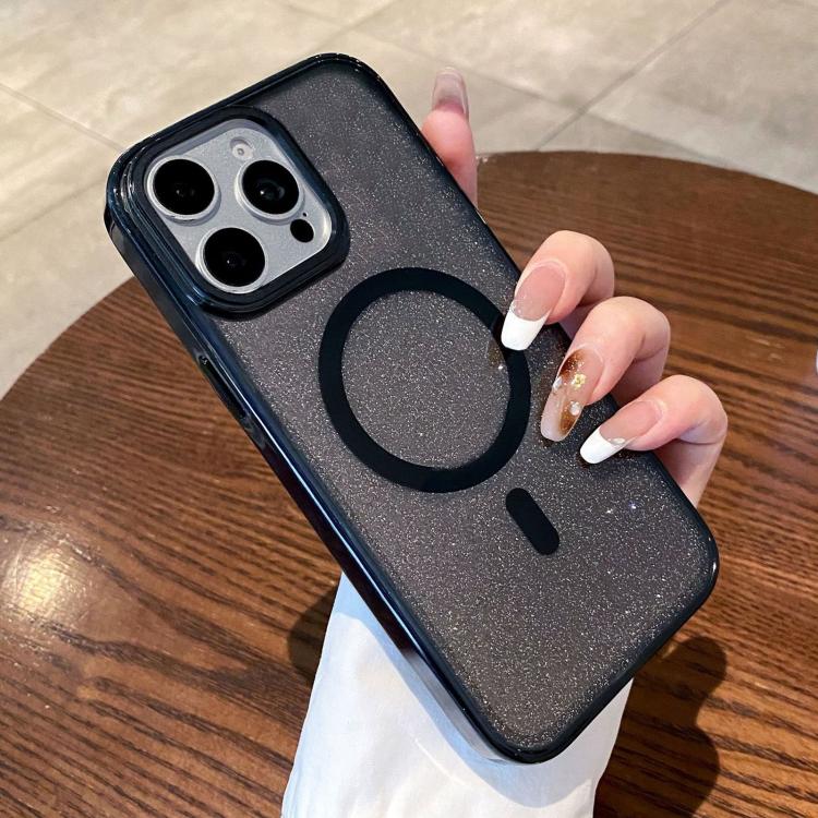 For iPhone 12 Pro Max Clear Glitter Magnetic Shockproof Phone Case